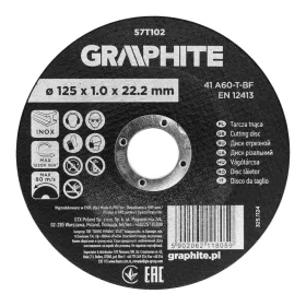 Graphite vágókorong fémhez, alumínium oxid 125x1x22,2 INOX 41 A60-T-BF