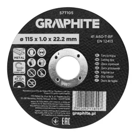 Graphite vágókorong fémhez, alumínium oxid 115x1x22,2 41 A60-T-BF