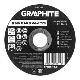 Graphite vágókorong fémhez, alumínium oxid 125x1x22,2 41 A60-T-BF