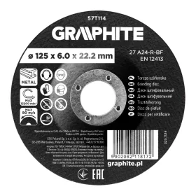 Graphite csiszolókorong fémhez, alumínium oxid 125x6x22,2 27 A24-R-BF