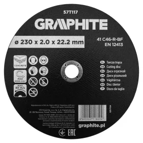 Graphite vágókorong kőhöz, korund 230x2x22,2 41 C46-R-BF