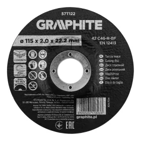 Graphite vágókorong kőhöz, korund süllyesztett furattal 115x2x22,2 42 C46-R-BF