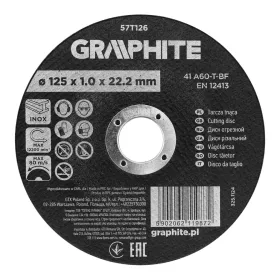 Graphite vágókorong fémhez, korund 125x1x22,2 INOX 41 A60-T-BF, 110db