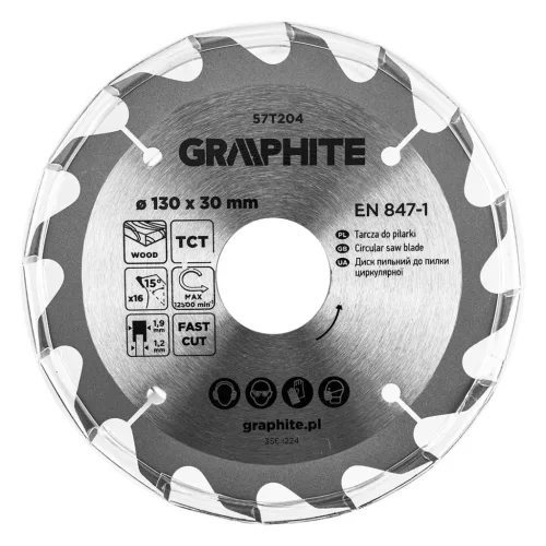 Graphite fűrészlap, széles fűrész, 130 x 30 mm, 16 fogazás