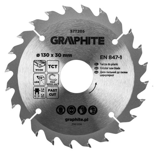 Graphite fűrészlap, széles fűrész, 130 x 30 mm, 24 fogazás
