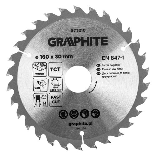 Graphite fűrészlap, széles fűrész, 160 x 30 mm, 30 fogazás