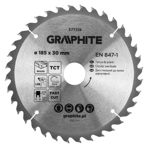 Graphite fűrészlap, széles fűrész, 185 x 30 mm, 36 fogazás