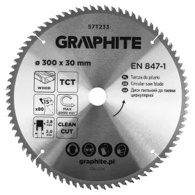 Graphite fűrészlap, széles fűrész, 300 x 30 mm, 80 fogazás