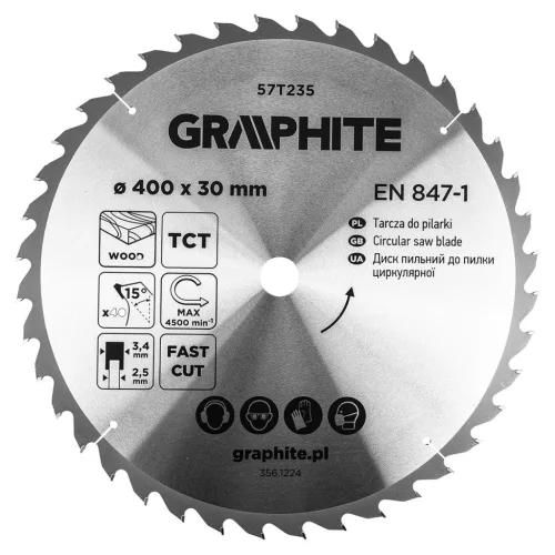 Graphite fűrészlap, széles fűrész, 400 x 30 mm, 40 fogazás