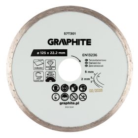 Graphite gyémánt vágókorong, 125 x 22,2 mm, nedves