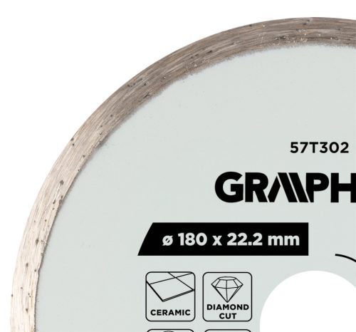 Graphite gyémánt vágókorong, 180 x 22,2 mm, nedves