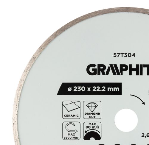 Graphite gyémánt vágókorong, 230 x 22,2 mm, nedves