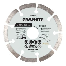 Graphite gyémánt vágókorong, szegmentált, 125 x 22,2 mm, száraz