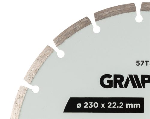 Graphite gyémánt vágókorong, szegmentált, 230 x 22,2 mm, száraz