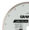 Graphite turbó gyémánt vágókorong, 230 x 22,22 mm, száraz