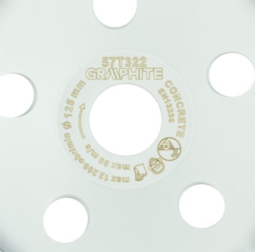 Graphite gyémánt csiszolókorong, 1 szegmens, 125 x 22,2 mm, száraz