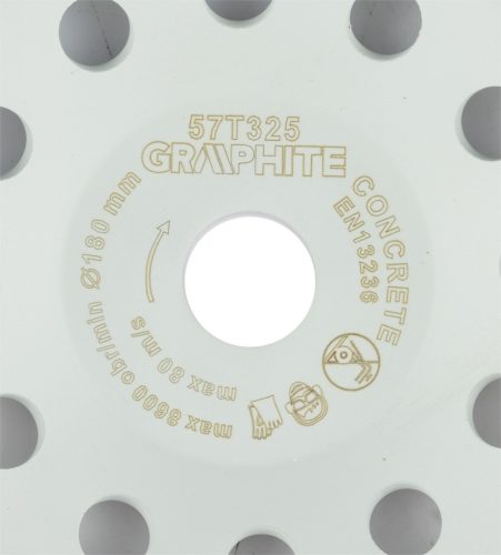 Graphite gyémánt csiszolókorong, 2 szegmens, 180 x 22,2 mm, száraz