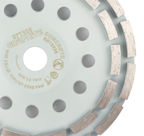 Graphite gyémánt csiszolókorong, 2 szegmens, 180 x 22,2 mm, száraz