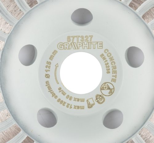 Graphite gyémánt csiszolókorong, turbó, 125 x 22,2 mm, száraz