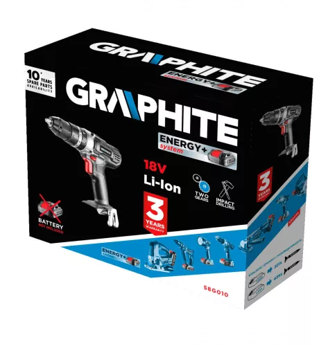 Graphite akkus ütvefúró 18V, 13 mm gyorstokmány - Akku és töltő nélkül