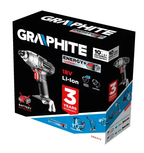 Graphite akkus ütvecsavarozó 18V, 1/4", Akku és töltő nélkül
