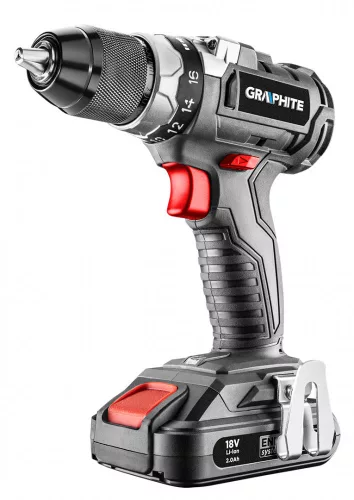 Graphite akkus fúró 18V, 13 mm gyorstokmány, szénkefementes, Akku és töltő nélkül
