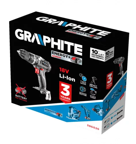 Graphite akkus ütvefúró 18V, szénkefementes Akku és töltő nélkül