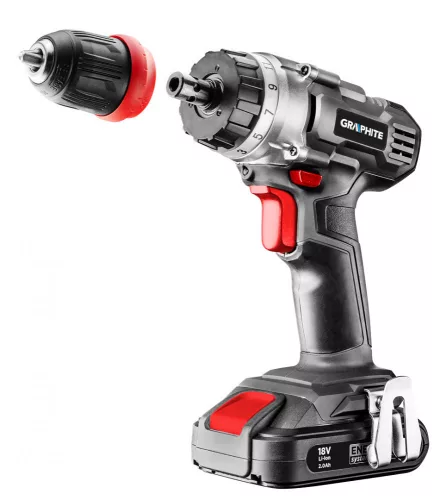 Graphite akkus fúró csavarozó 18V, 10 mm gyorstokmány, Akku és töltő nélkül