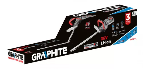Graphite akkus sövényvágó 36V, 520 mm, Akku és töltő nélkül