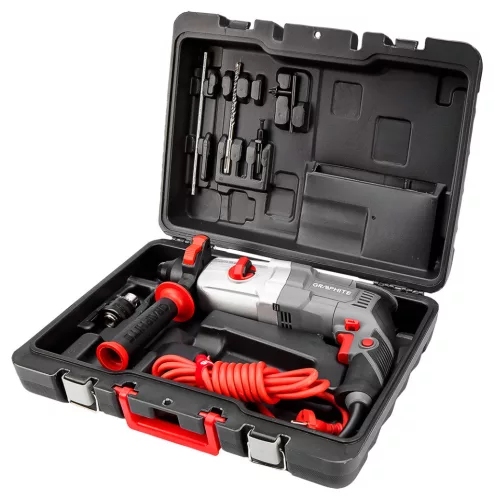 Graphite elektromos fúrókalapács vésőfunkcióval, 710W, 2,6 J, SDS Plus, Koffer