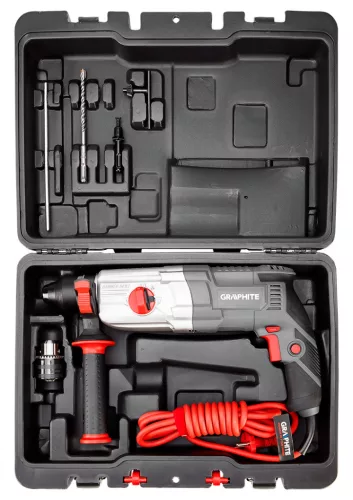 Graphite elektromos fúrókalapács 800W, 2,8 J, SDS Plus, Kofferben