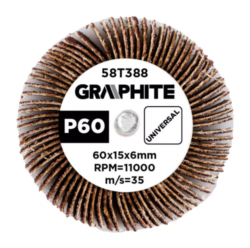 Graphite csiszolókerék csapos 60x15x6mm, P60