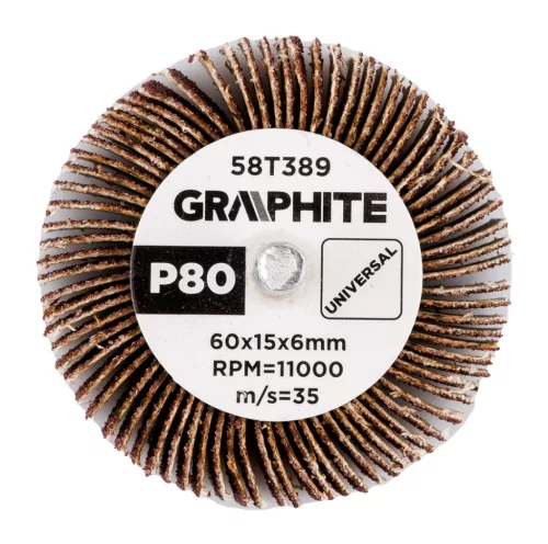 Graphite csiszolókerék csapos 60x15x6mm, P80