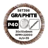 Graphite csiszolókerék csapos 30x10x6mm, P40