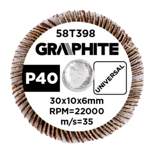 Graphite csiszolókerék csapos 30x10x6mm, P40