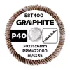 Graphite csiszolókerék csapos 30x15x6mm, P40