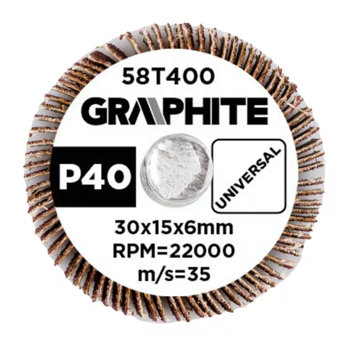Graphite csiszolókerék csapos 30x15x6mm, P40