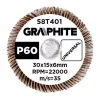 Graphite csiszolókerék csapos 30x15x6mm, P60