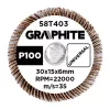 Graphite csiszolókerék csapos 30x15x6mm, P100