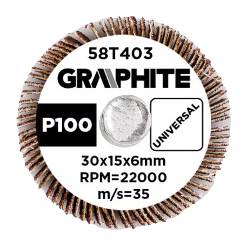Graphite csiszolókerék csapos 30x15x6mm, P100