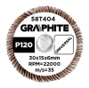 Graphite csiszolókerék csapos 30x15x6mm, P120