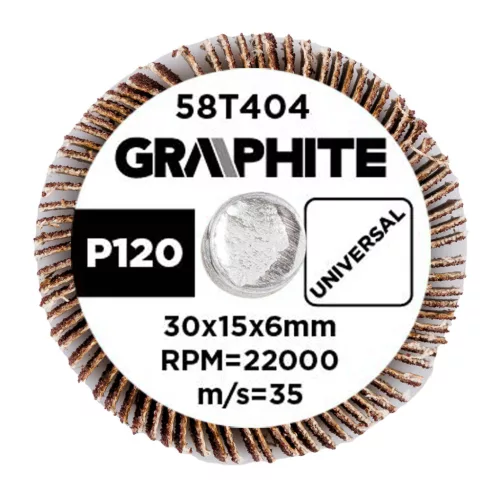 Graphite csiszolókerék csapos 30x15x6mm, P120