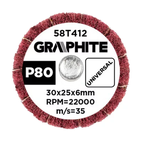 Graphite csiszolókerék csapos 30x25x6mm, P80