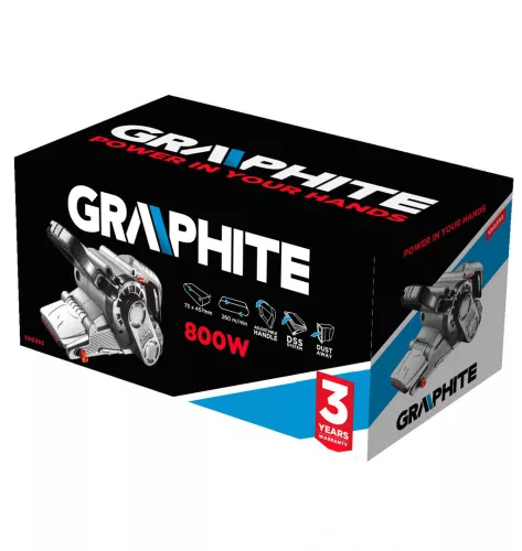 Graphite elektromos szalagcsiszoló 800W, 75x146 mm