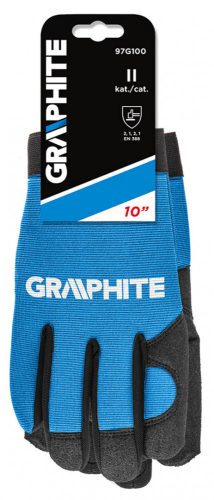 Graphite munkakesztyű, 10-es, műbőr és rugalmas szövet