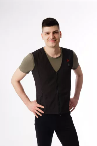Heatlucky g6 fűthető unisex fekete mellény Li-ion akkumulátorral