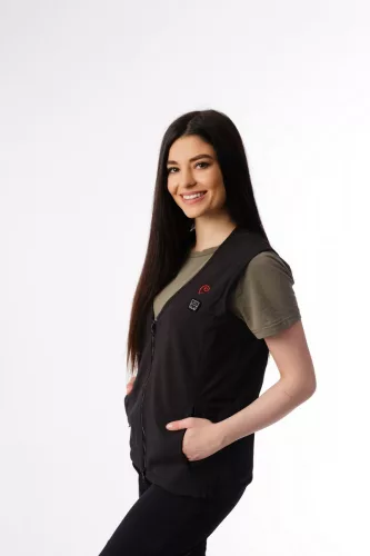 Heatlucky g6 fűthető unisex fekete mellény Li-ion akkumulátorral
