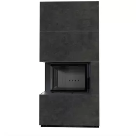 Kratki kandalló kő burkolattal balos fekete belsővel floki box 8 kw fokos grafit