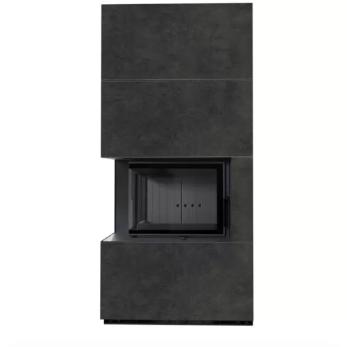 Kratki kandalló kő burkolattal balos fekete belsővel floki box 8 kw fokos grafit