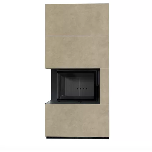 Kratki kandalló kő burkolattal balos fekete belsővel floki box 8 kw fokos rena